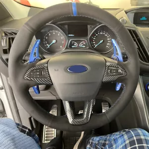 ABS Carbon Look Steering Wheel Frame Cover Trim for Ford Focus III Kuga II - Picture 1 of 5