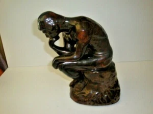 The Thinker Rodin Sculpture Figure Statue No Maker's Mark Broze Look BEAUTIFUL - Picture 1 of 7