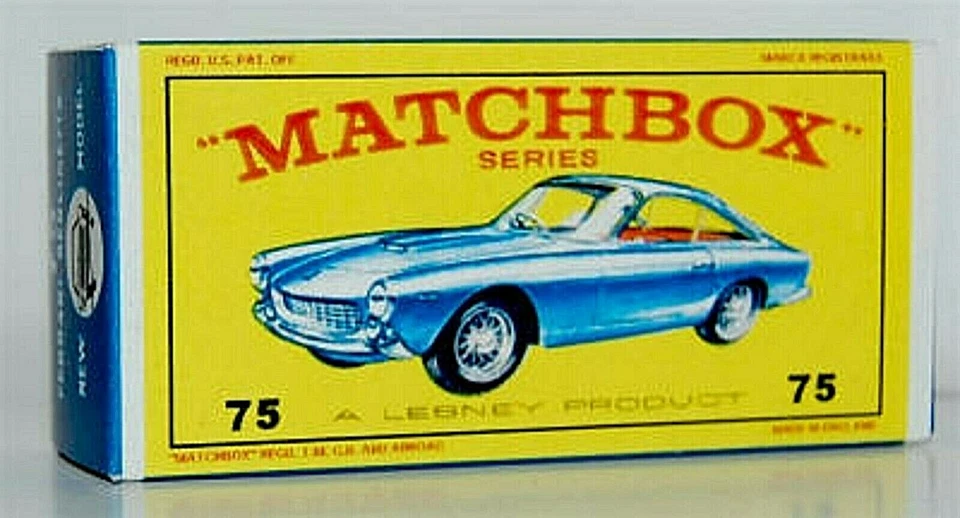 Matchbox Lesney No 75 FERRARI BERLINETTA  BLUE Empty Repro E style Box. - Image 1 of 1