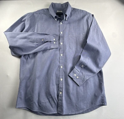 Jos. A. Bank Blue Plaid Traditional Fit Button Down Men's Large Cotton Shirt - Image 1 of 4