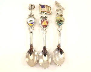 Fort Collector Spoons Souvenir Set of 3 Alaska China Town St Croix 1981 Vintage - Picture 1 of 13