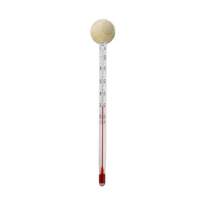 Tee Thermometer Glas 14cm 110°C Holzkugel natur für Tassen Teekannen Teewasser - Bild 1 von 7