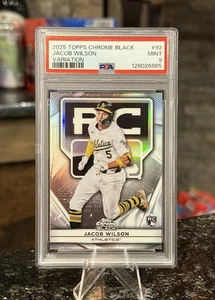 2025 Topps Chrome Black JACOB WILSON RC ROOKIE VARIATION REFRACTOR A’s PSA 9 MT - Picture 1 of 2