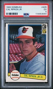 Donruss Cal Ripken Jr. 1982 Tarjeta de béisbol de novato RC Baltimore Orioles PSA 5 EX - Imagen 1 de 2
