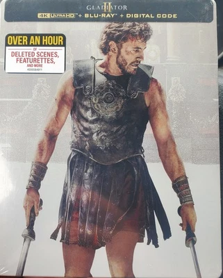 Gladiator ll Steelbook (4K UHD + Blu-ray + Digital) Brand New Sealed Foto 1 de 2
