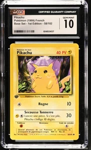 Pikachu French Base Set - 1st Edition 58/102 NM CGC GEM MINT 10. - Picture 1 of 2