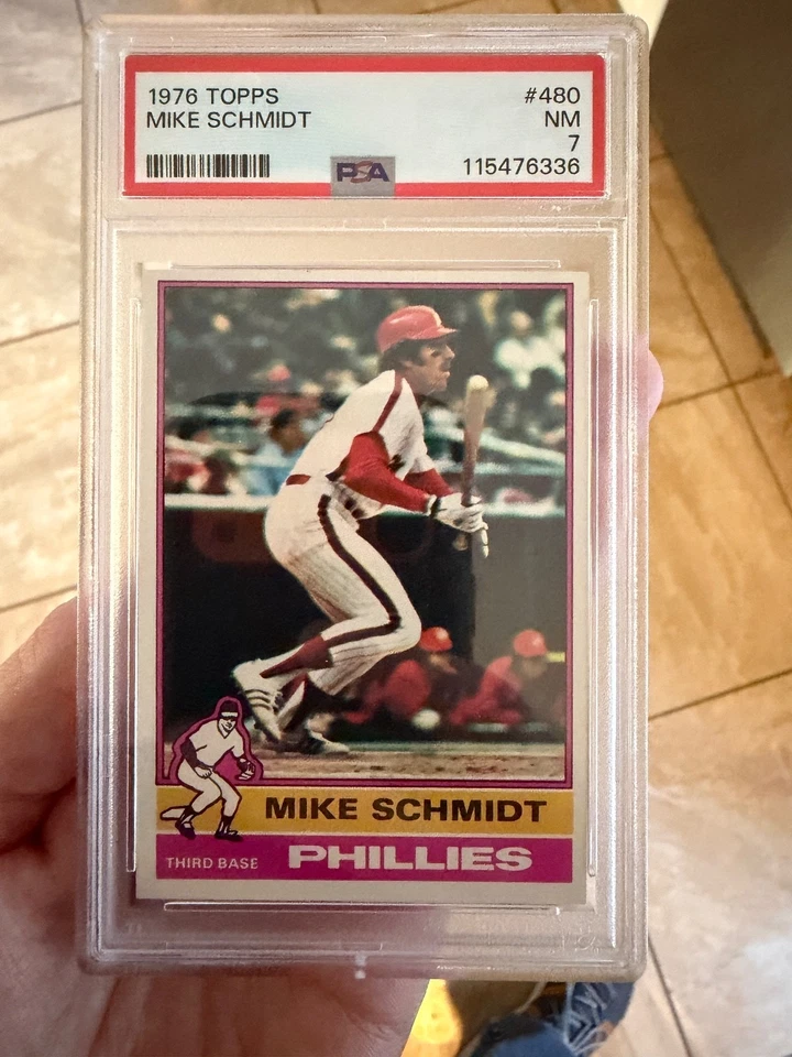 1976 Topps No480 Майк Шмидт Philadelphia Phillies PSA 7 - Изображение 1 из 2