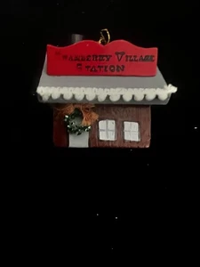 Christmas Ornament Kurt S. Adler Cranberry Station Wooden Holiday Village House - Picture 1 of 8