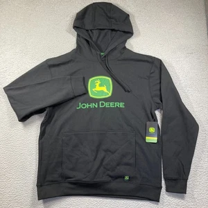 John Deere Hoodie Herren Medium Schwarz Langarm Pullover Sweatshirt Sweater NEU - Bild 1 von 10