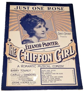1924 JUST ONE ROSE Carlo & Sanders THE CHIFFON GIRL Eleanor Painter Noten - Bild 1 von 1