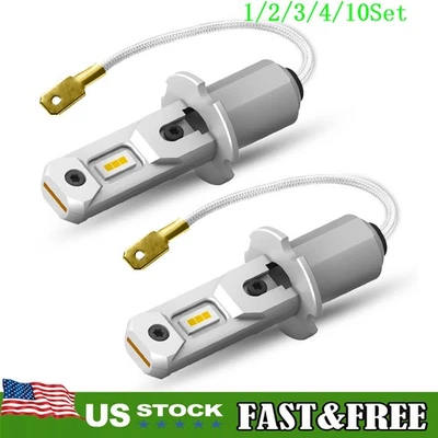 H3 LED Fog Light Bulbs Conversion Kit Super Bright Canbus Golden Yellow 1~10Set - Image 1 of 4