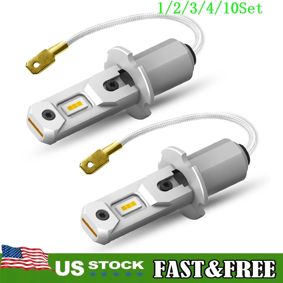 H3 LED Fog Light Bulbs Conversion Kit Super Bright Canbus Golden Yellow 1~10Set - Image 1 of 4