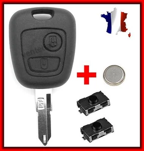 Coque Plip Clé Télécommande Pour Peugeot 106/206/107/207/307/ +2 Switchs Bouton - Picture 1 of 2