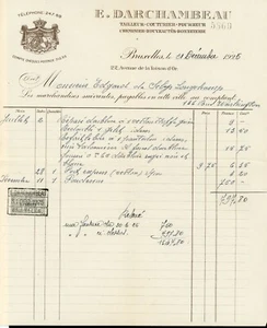 Facture + Bulletin de versement + enveloppe adressés au Baron Edgard de Selys - Imagen 1 de 3