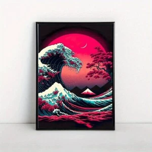Vintage Wave Off Kanagawa Ukiyoe Japan Art Canvas Poster Picture Print Unframed - Picture 1 of 5