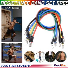 Fitness 11 PCS Resistance Bands Set Home Gym Yoga Exercise Tube Bands Training