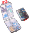 1Pack Travel Pill Organizer  10 Compartments Pill Case Compact Portable Pill Box