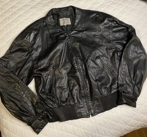 Vintage Claude Montana Ideal Leder schwarz Lammlederjacke Gr. 52/großer Bomber