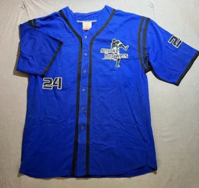 Camiseta de béisbol Smoke Throwers Athletic Series #24 botón azul extra grande. Foto 1 de 4
