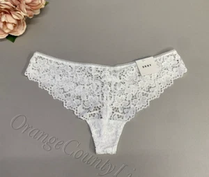 Women's DKNY Classic Lace Sheer Thong White Size XL Intimates Panties Underwear - Picture 1 of 10