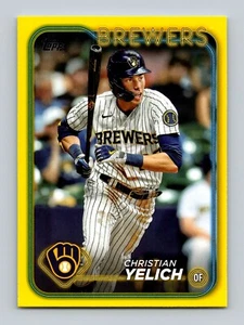 2024 Topps #145 Christian Yelich Amarillo Minorista Milwaukee Brewers - Imagen 1 de 2