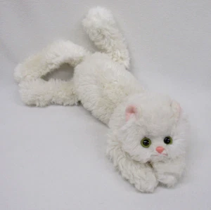 Long Floppy Cat Avlon Purring or Rattle White Fluffy Kitten Japan Stuffed Plush - Picture 1 of 11
