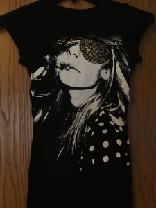 Miley Cyrus - With Gold Sunglasses - Black Shirt - Ladies - S - Picture 1 of 3