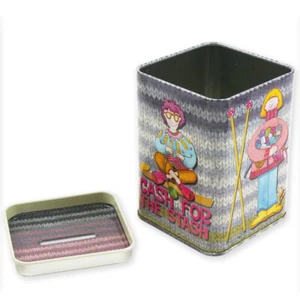 The Yarn Club Square Moneybox Tin - Knitting Crochet - Emma Ball Gifts T155 - Picture 1 of 2