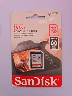 SanDisk Ultra 32gb SDHC Memory Card UHS-I CARD 80MB/s - Image 1 of 3