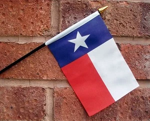 BANDERA PEQUEÑA DE MANO TEXAS 6""X4"" banderas EE. UU. AMERICANA - Imagen 1 de 1