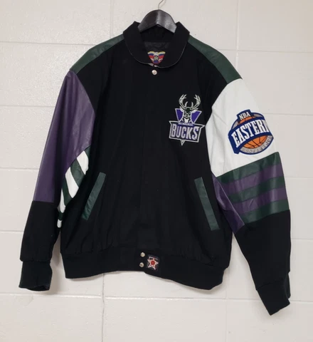Rare Jeff Hamilton NBA 1995 Milwaukee Bucks Leather Jacket JH Design XL 90s USA Cover