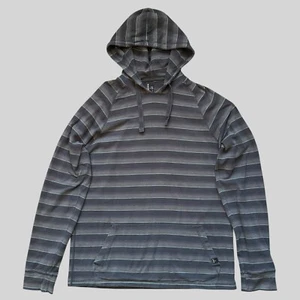 Prana Hoodie Men’s L Blue Gray Striped Knit Organic Cotton - Picture 1 of 11