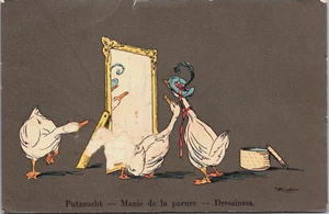 Anthropomorphic Geese Goose Vintage Postcard B205 - Picture 1 of 2
