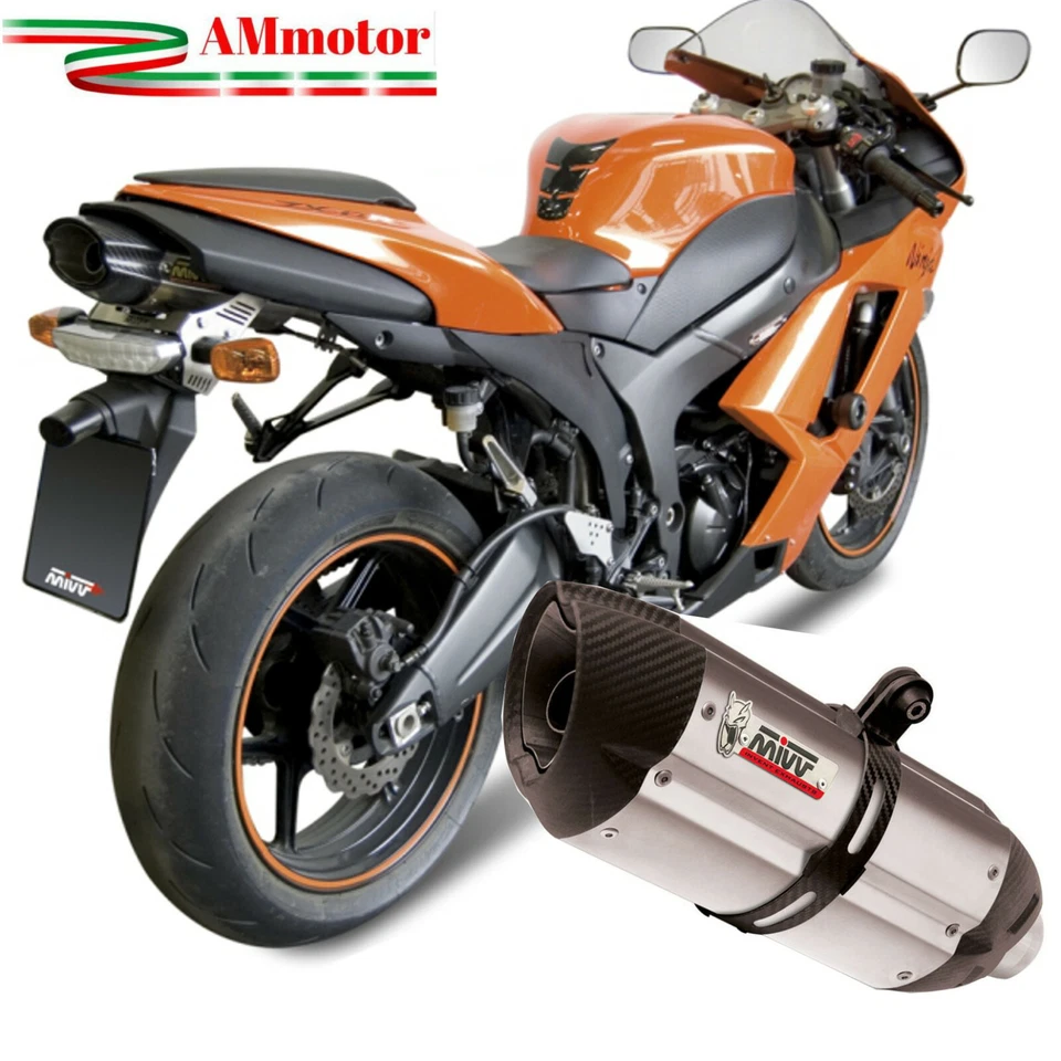 Silencioso Cat Mivv Suono acero Kawasaki Zx-6 R 2007 07 2008 08
