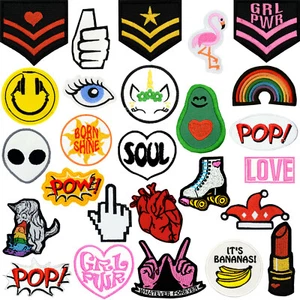 Fashion Girl Patch Embroidered Grl Power Heart Rainbow Unicorn Retro Mix Style - Picture 1 of 27