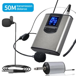 UHF Wireless Microphone Set w/Headset Mic,Lavalier Mic,Beltpack Transmitter Q5B3 - Picture 1 of 12
