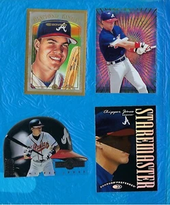 LOTE DE 4 INSERTOS DE TARJETAS CHIPPER JONES CASCOS DE ESTUDIO HOJA STAREMASTER SELECCIONAR POCOS - Imagen 1 de 2