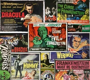 Hammer OFFICIAL Quad REPRO Movie Poster Collection 50th Anniversary Horror MINT - Picture 1 of 19