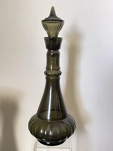 Jim Beam I Dream Of Jeanie Genie Bottle Decanter Smoke Green Glass - Cork Dmg - Picture 1 of 8