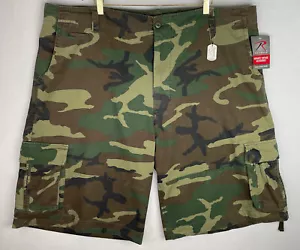 Rothco Men's 3XL Woodland Camo Cargo Shorts Hunting Military Tactical New NWT - Picture 1 of 6