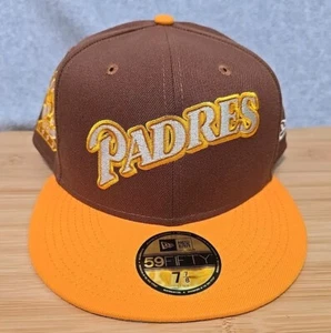 New Era San Diego Padres 59Fifty Hat Cap 7 7/8 Tiramisu 25 Years Side Patch NWT - Picture 1 of 7