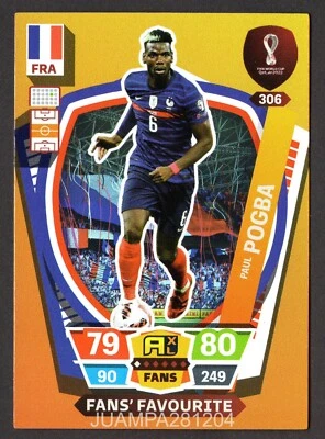 PAUL POGBA FANS #306 FRANCE CROMO CARD FIFA WORLD CUP QATAR 2022 PANINI - Imagen 1 de 2