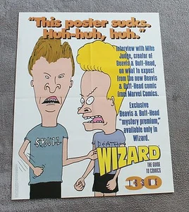 Beavis & Butt-Head 1993 MTV Marvel Wizard Issue #30 Rare PROMO Comic Poster VF - Imagen 1 de 1