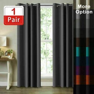 2X Blockout Curtains Blackout Window Curtain Draperies Pair Eyelet for Bedroom - Picture 1 of 19