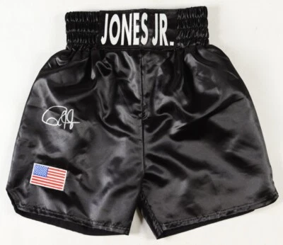 Roy Jones Jr Signed/Autographed Black Boxing Trunks Beckett COA  - Image 1 of 4