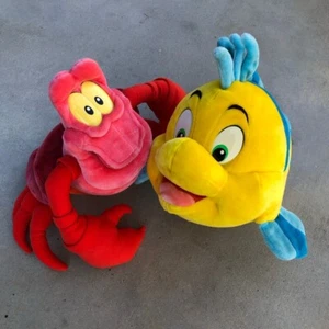 Jumbo Flounder & Sebastian The Little Mermaid Plush Stuffed Animal Disney Mattel - Picture 1 of 16