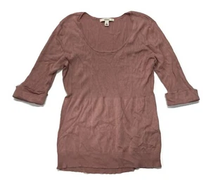 Merona Damen Large Strick Top Shirt Rosa U-Ausschnitt Bündchen Ärmel Freizeit Reisen - Bild 1 von 4