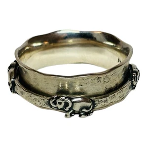 Israel Or Paz Sterling 925 Silver Elephant Spinner Ring Size 10.25 - Picture 1 of 7