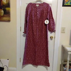 NEW Giorgio Santa Angelo Long sleeve Cotton Nightgown Size L - Picture 1 of 6