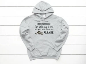FLYING HOODIE, Thinking About Planes, UNISEX, YOUTH & ADULT SIZES, PLANE HOODIE - Picture 1 of 4